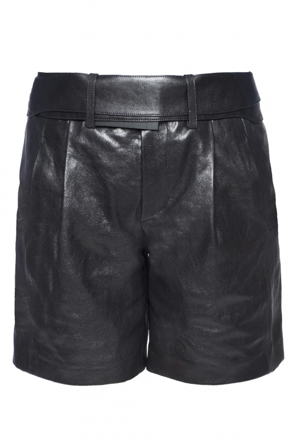 Saint laurent leather on sale shorts